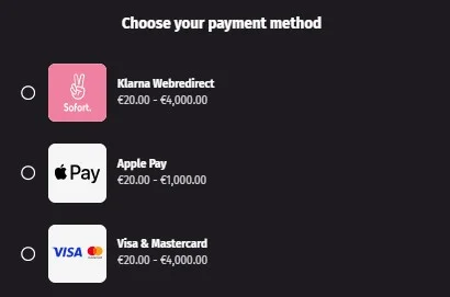 Great Slots Casino Payment Methods